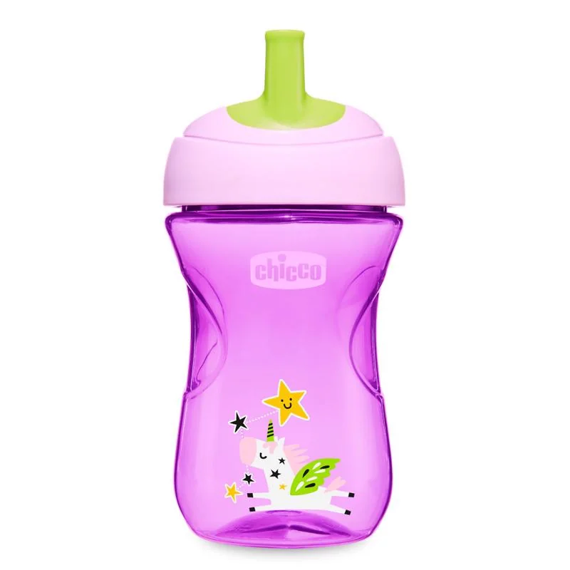 Chicco Hrnček Chicco Pokročilý so slamkovým náustkom 266 ml, fialový 12m+