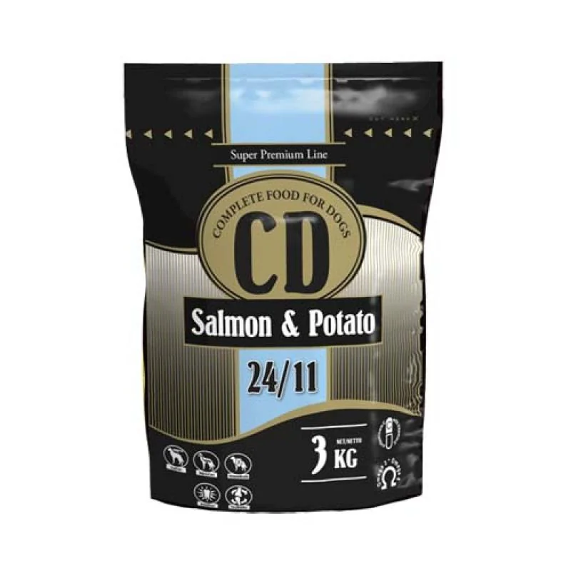 DELIKAN CD Salmon and Potato 24/11 3kg Kompletné superprémiové krmivo so lososom a zemiakmi vhodné pre psov stredných a veľkých plemien