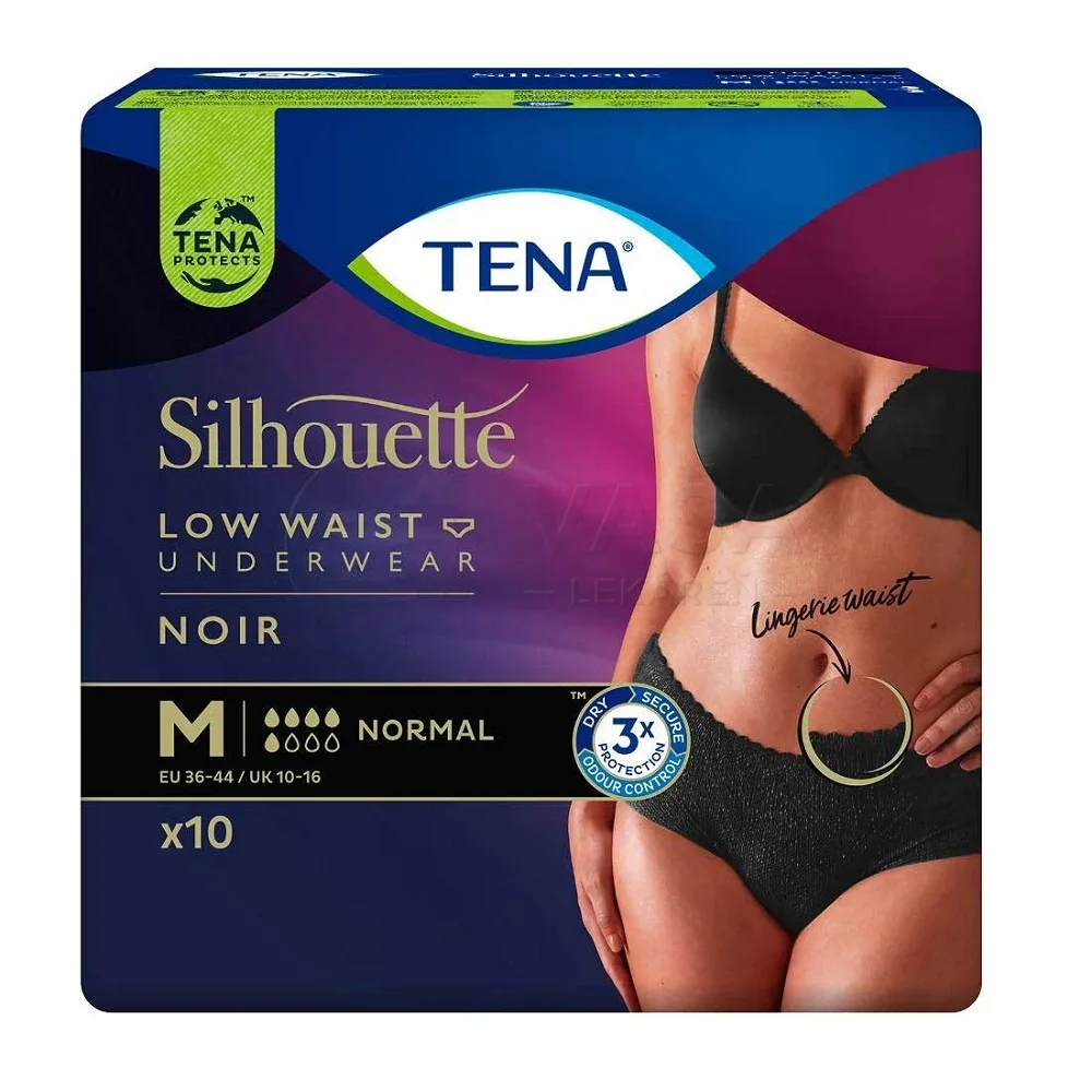 TENA Silhouette Normal Low Waist Noir M - 10 ks