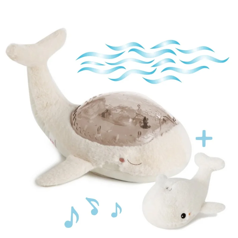 Cloud b®Tranquil Whale™- Nočné svetielko - Veľryba, biela 