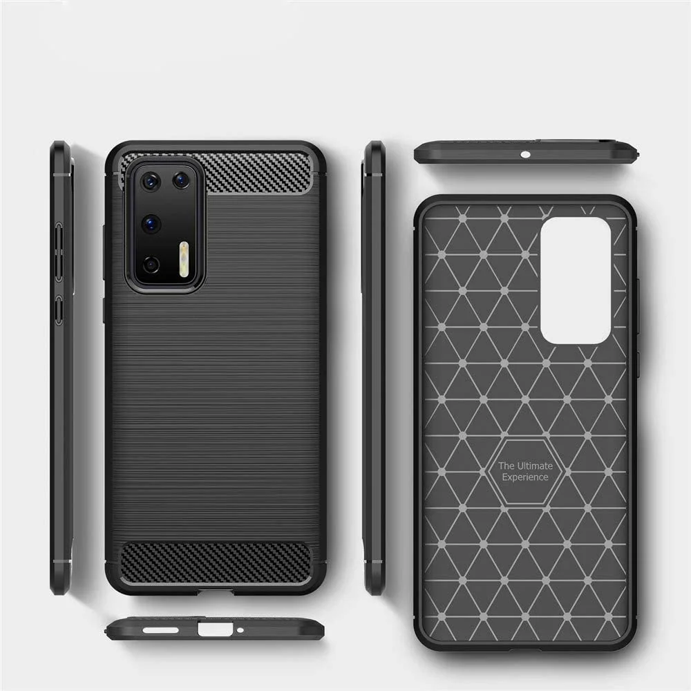 MG Carbon Case Flexible silikónový kryt na Huawei P40 modrý