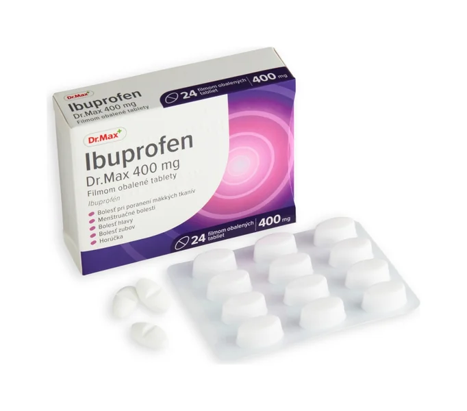 Ibuprofen Dr. Max 400 mg filmom obalené tablety 1×24 tbl, tlmí bolesť, zápal a znižuje horúčku