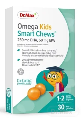 Dr. Max Omega Kids Smart Chews 1x30 ks, jemné želé s rybím olejom pre deti