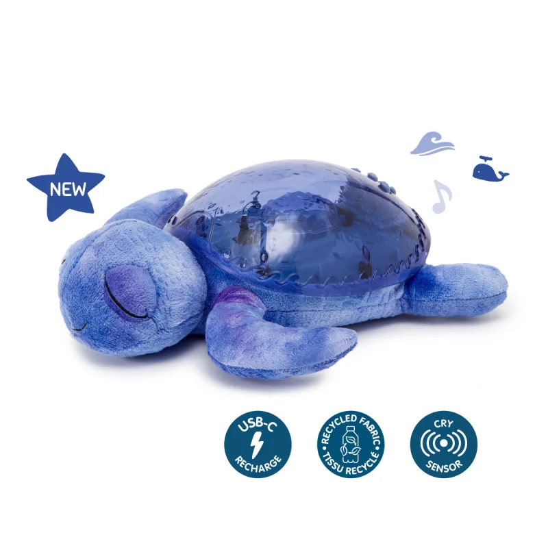 Cloud b® Tranquil Turtle™ - Nočné svetielko s melódiou, Korytnačka, fialová, 0m+ 