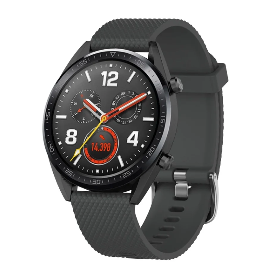 BStrap Silicone Bredon remienok na Huawei Watch GT/GT2 46mm, dark gray 