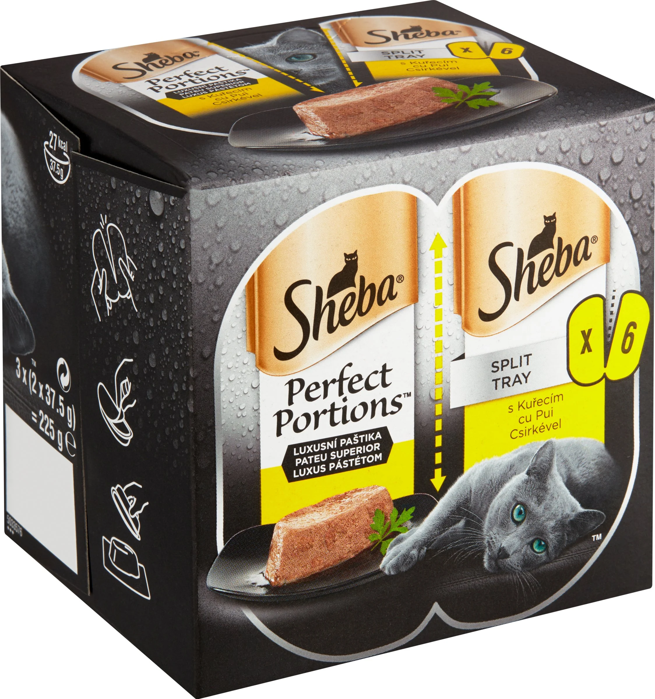 SHEBA perfect portions s kuracím mäsom 1×3ks, kapsička s kuracím mäsom,75g