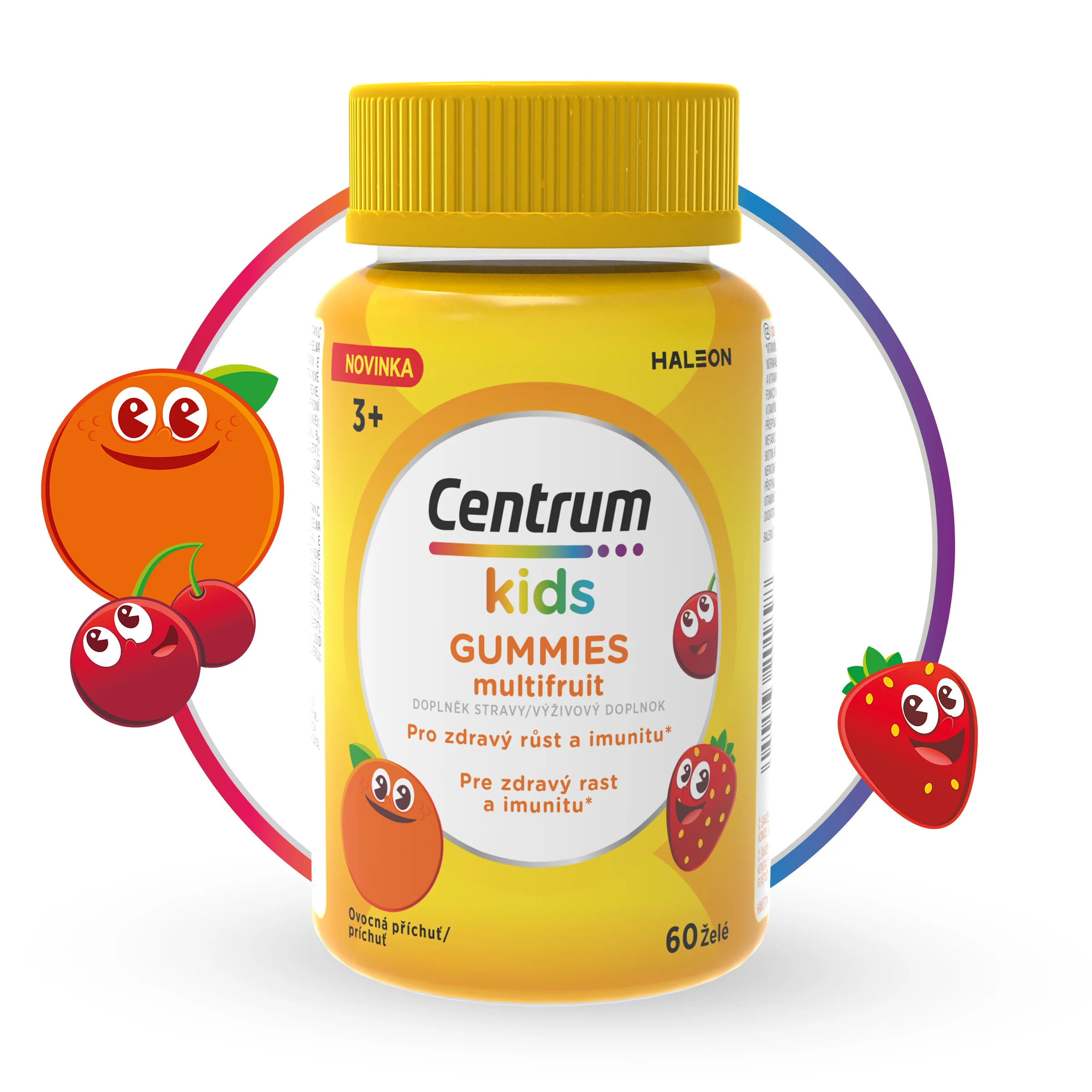 Centrum Kids Gummies Multifruit multivitamín pre deti od 3 rokov, 60 žuvacích želé 1×60 ks, multivitamín pre deti