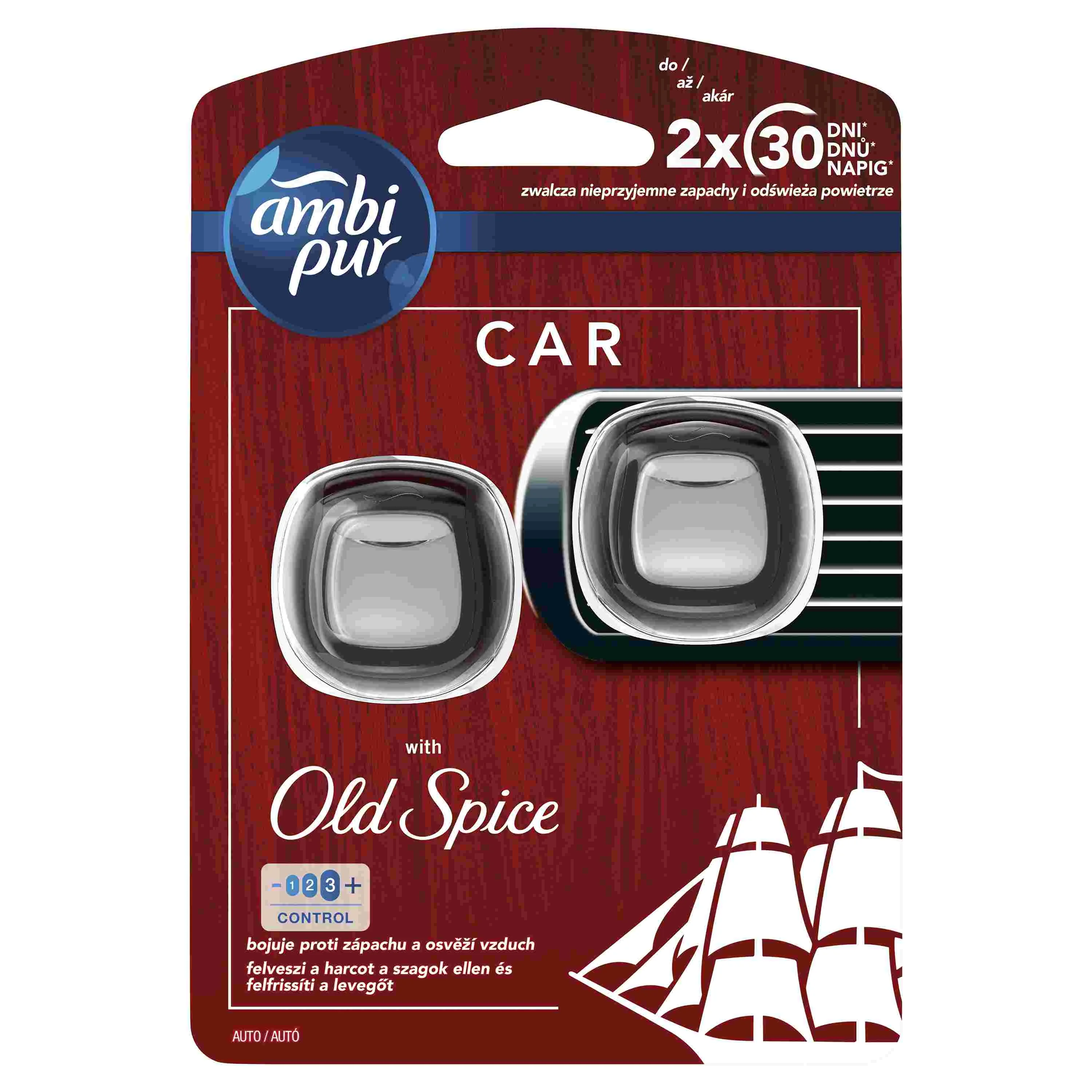 Ambi Pur Car Jaguar Old Spice 2ks DUO 1×2 ks, osviežovač vzduchu do auta