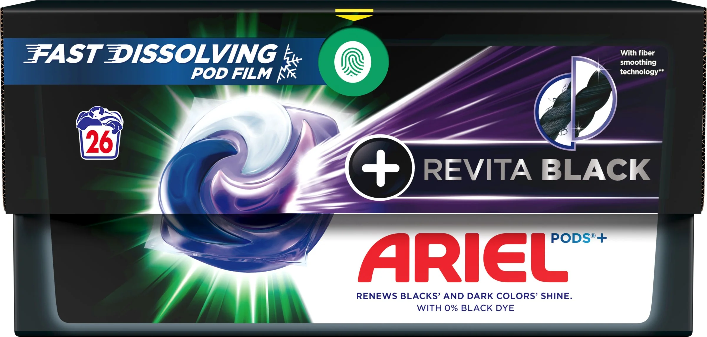 Ariel All-in-1 PODS Revita black, Gélové Kapsuly Na Pranie, 26 Praní