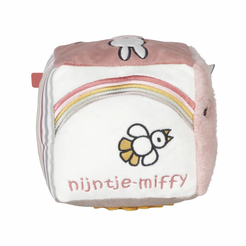 LITTLE DUTCH - Kocka textilný králiček Miffy Fluffy Pink 