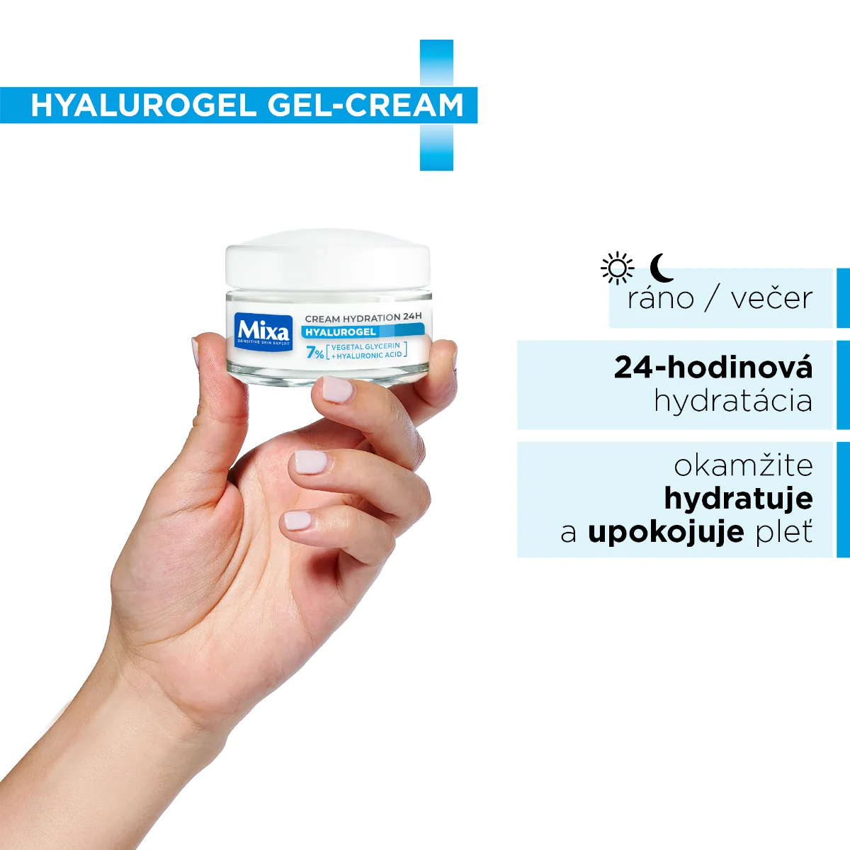 Mixa HYALUROGEL LIGHT 1×50 ml, intenzívna hydratačná starostlivosť na tvár