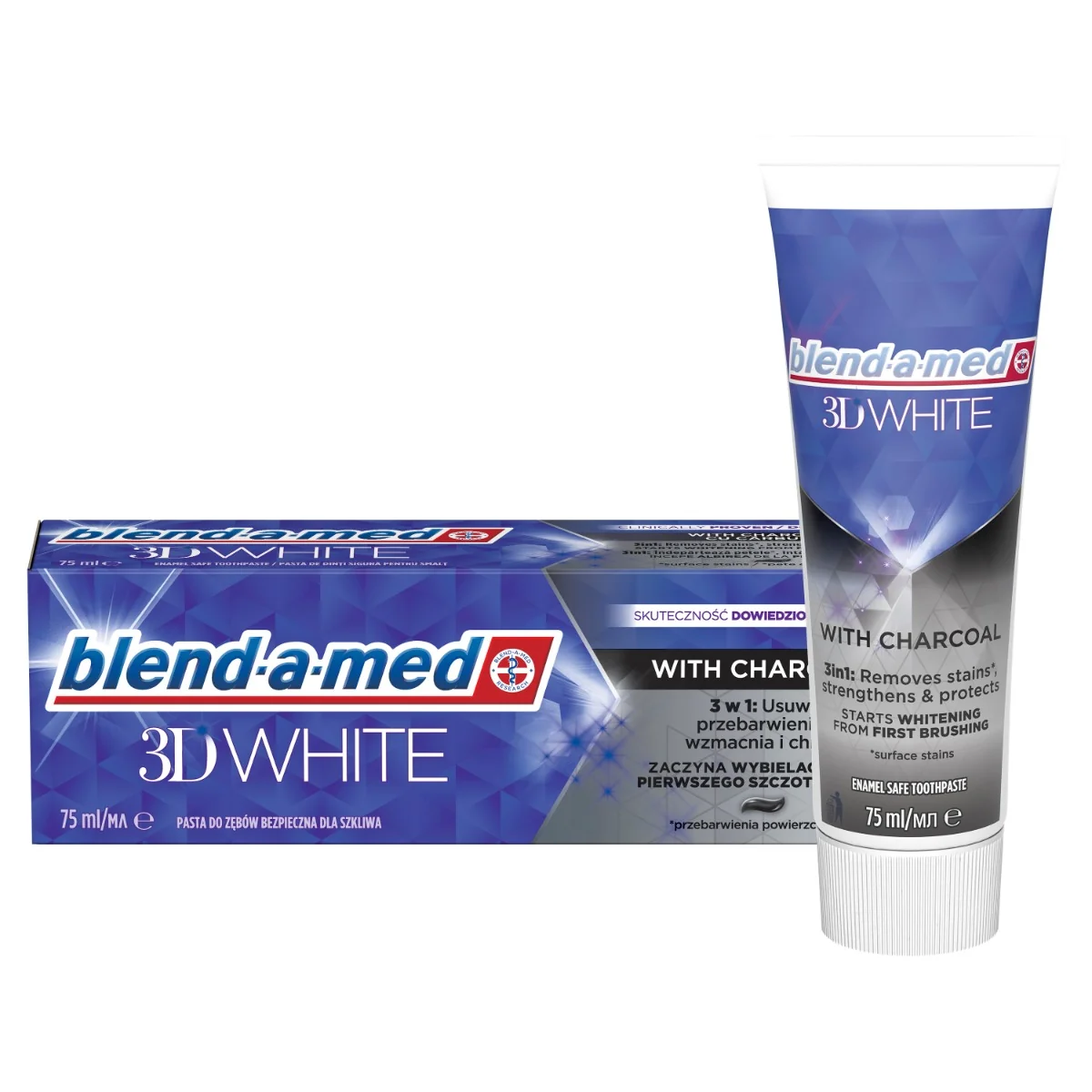 Blend-a-med 3D White Charcoal zubná pasta 75 ml 1×75 ml, zubná pasta