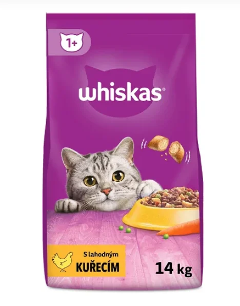 WHISKAS granule s kuracím 14kg