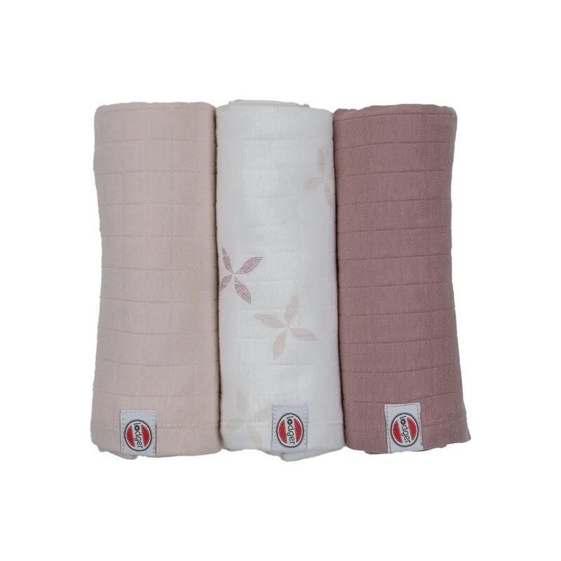 LODGER - Swaddler Solid Matcha 3balenie 70 x 70 cm Rose