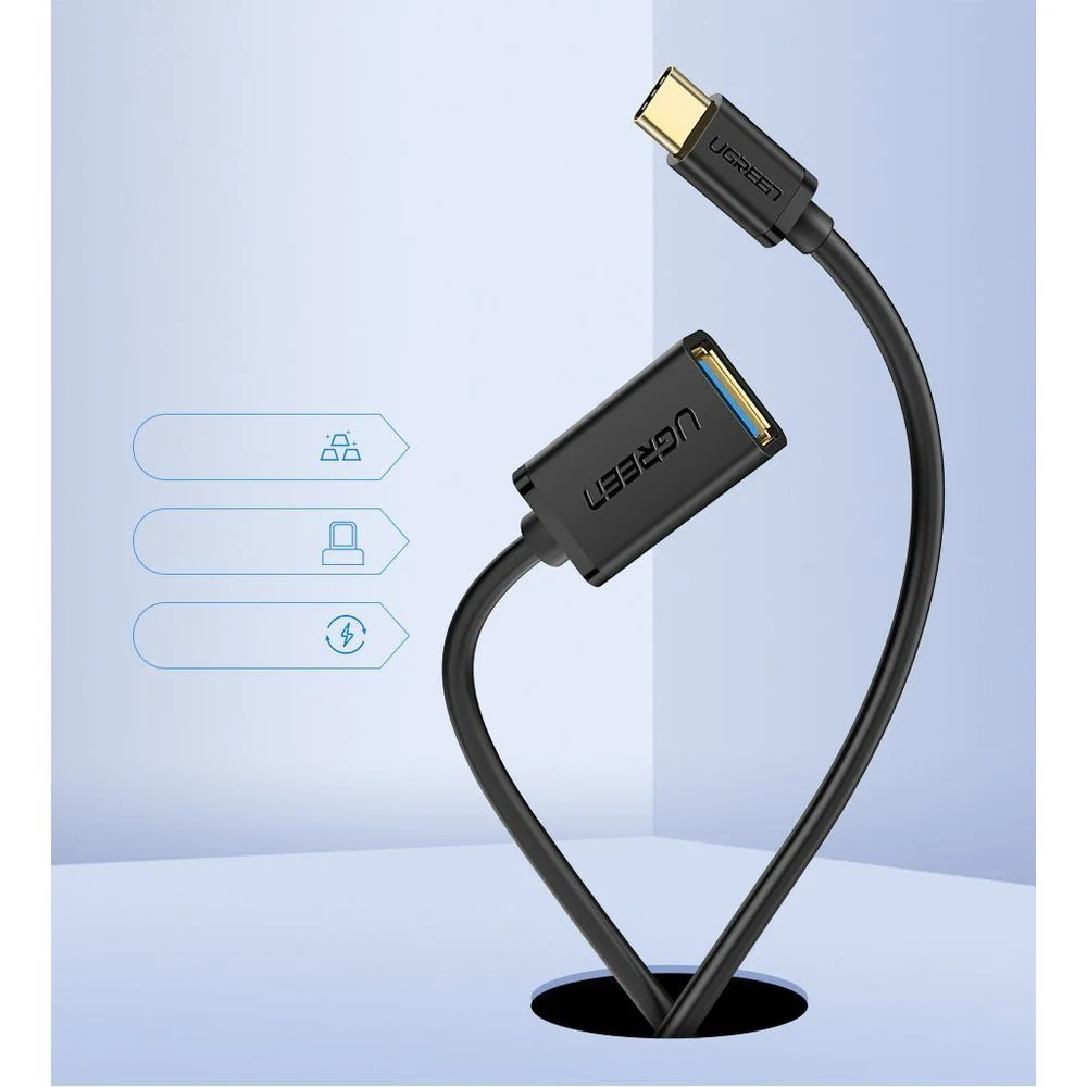 Ugreen OTG adaptér USB 3.0 / USB-C, čierny 