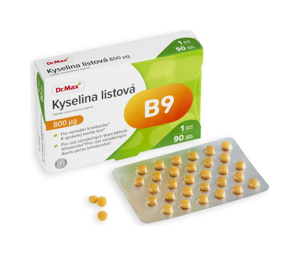 Dr. Max Kyselina listová 800 µg 1×90 tbl, výživový doplnok