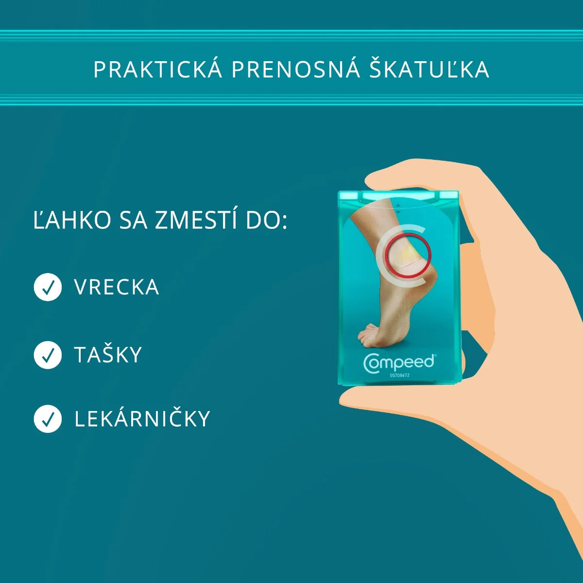 Compeed NÁPLASŤ na pľuzgiere 1×5 ks, stredná, gélová