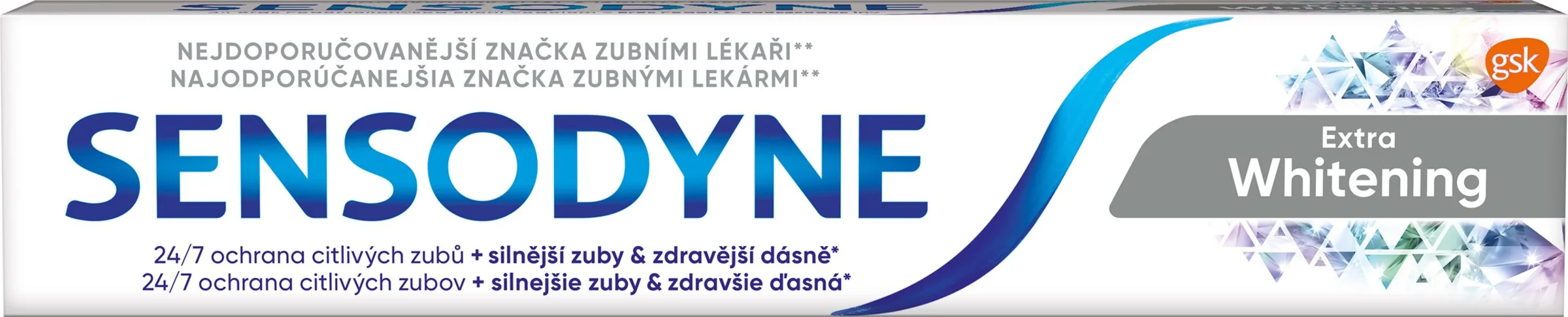 SENSODYNE Extra Whitening 1x75 ml, zubná pasta 24/7 ochrana citlivých zubov