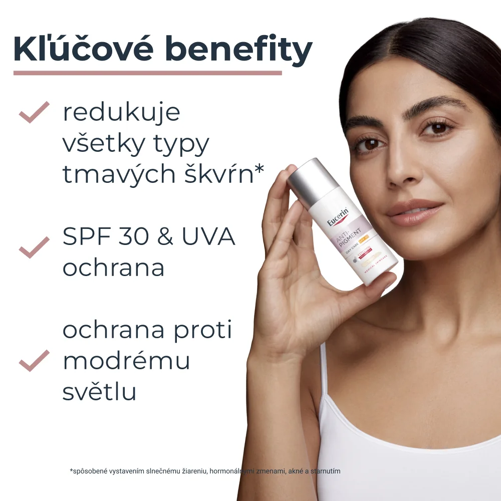 Eucerin ANTI-PIGMENT Denný krém SPF 30 - tónovaný (svetlý) 50 ml 1×50 ml, tónovaný denný krém