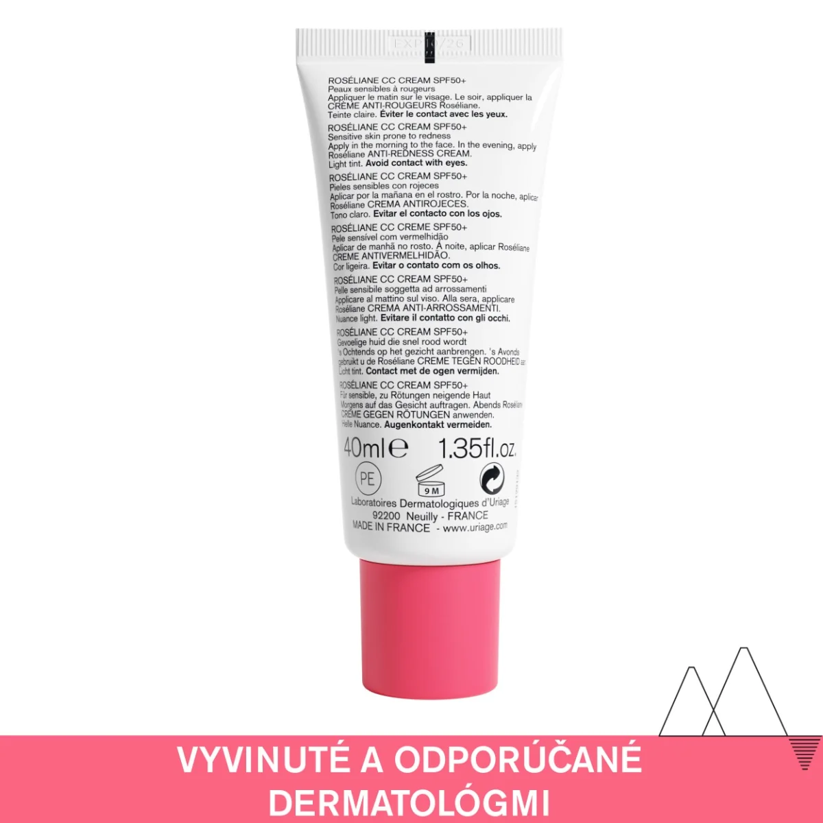 URIAGE ROSÉLIANE CC Cream SPF50+, 40ml 1×40 ml, tónovací krém na začervenanú pokožku