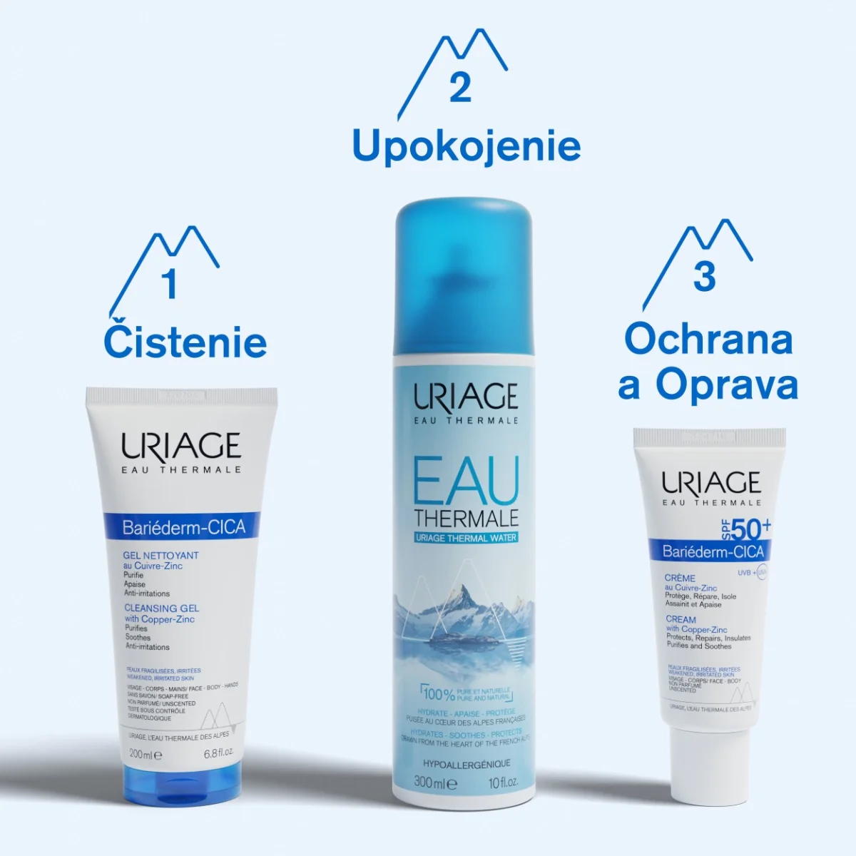 URIAGE BARIÉDERM CICA Cream with Copper-Zinc SPF50+, 40ml 1×40 ml, regeneračný krém s meďou a zinkom a SPF50