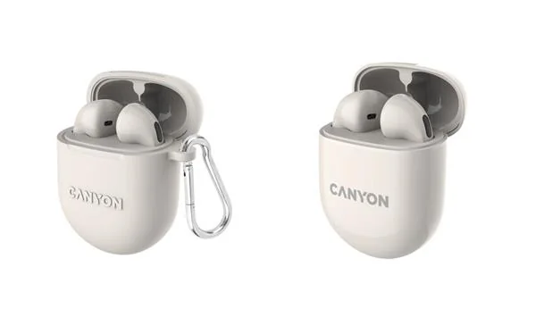 Canyon TWS-6, True Wireless Bluetooth slúchadlá do uší, nabíjacia stanica v kazete, béžové 1×1 ks, slúchadlá