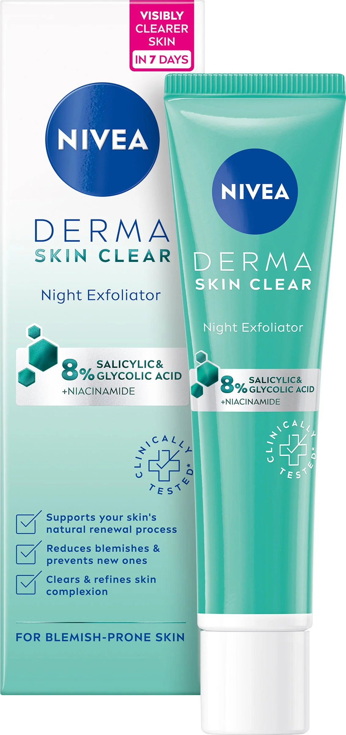 Nivea Derma Activate Exfoliator 40ml 1×40 ml, nočný exfoliátor