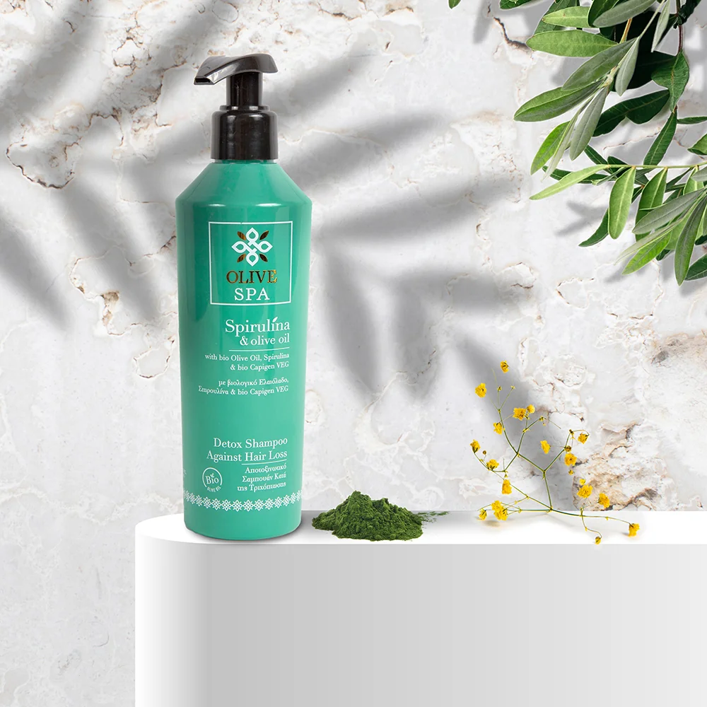 OLIVE SPA Spirulina & Olive Oil Detoxikačný šampón proti vypadávaniu vlasov 250 ml