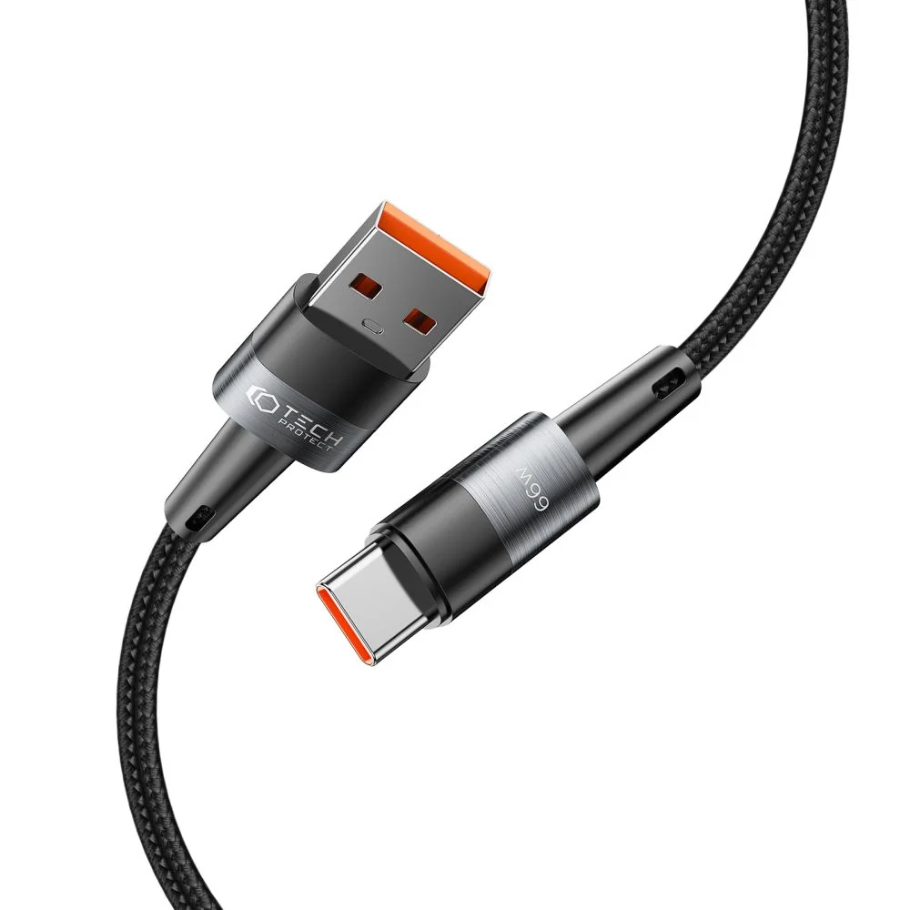 Tech-Protect Ultraboost kábel USB / USB-C 66W 6A 2m, šedý 