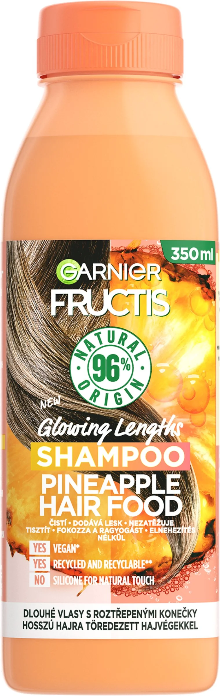 Garnier Fructis Hair Food Pineapple rozjasňujúci šampón na dlhé vlasy, 350 ml