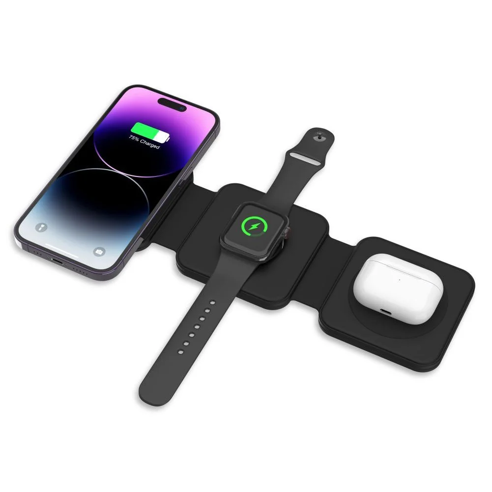 TECH-PROTECT A24 3in1 bezdrôtová nabíjačka na mobil / Apple Watch, čie rna