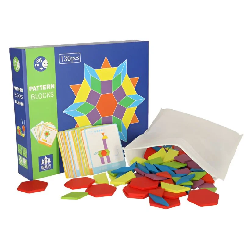 MG Blocks Montessori drevené puzzle 155 ks 