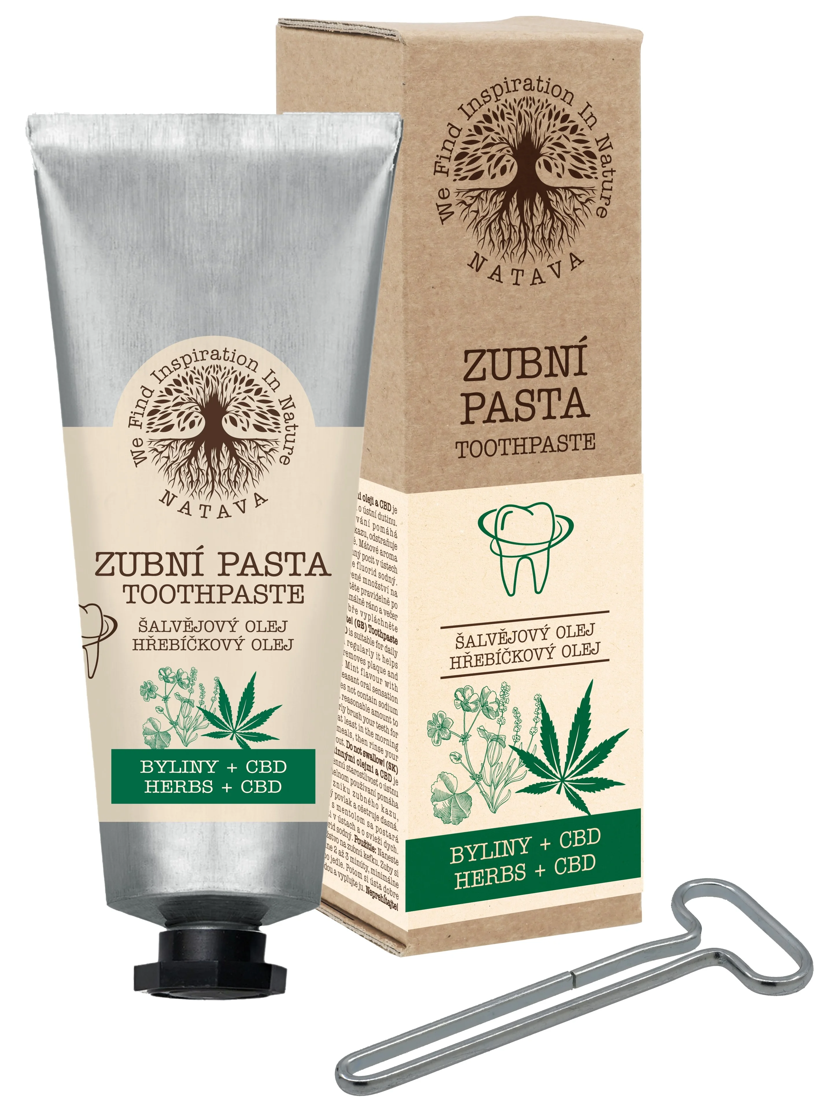 Natava zubná pasta Byliny + CBD s kličkou na tubu