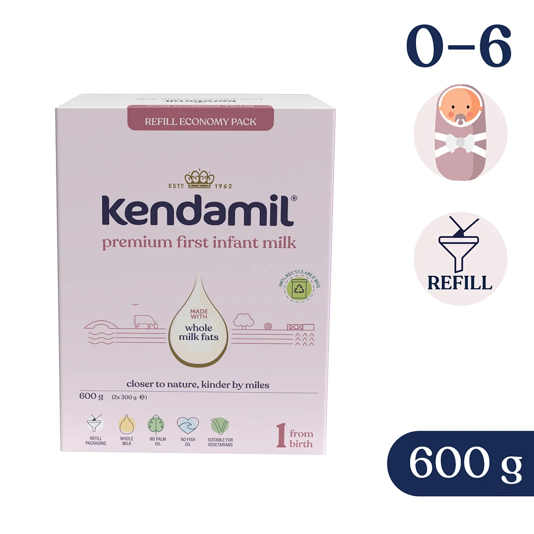 Kendamil Premium Box 1 1×600 g, dojčenská výživa