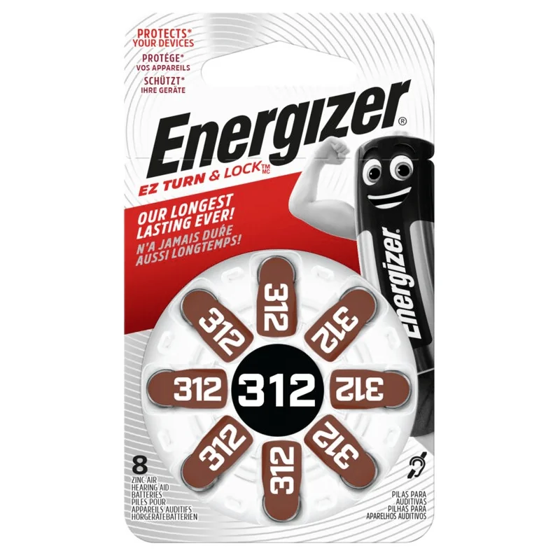 Energizer 312 SP-8 gombíkové batérie pre audioprotetiku 8ks 1,4V EN-634924