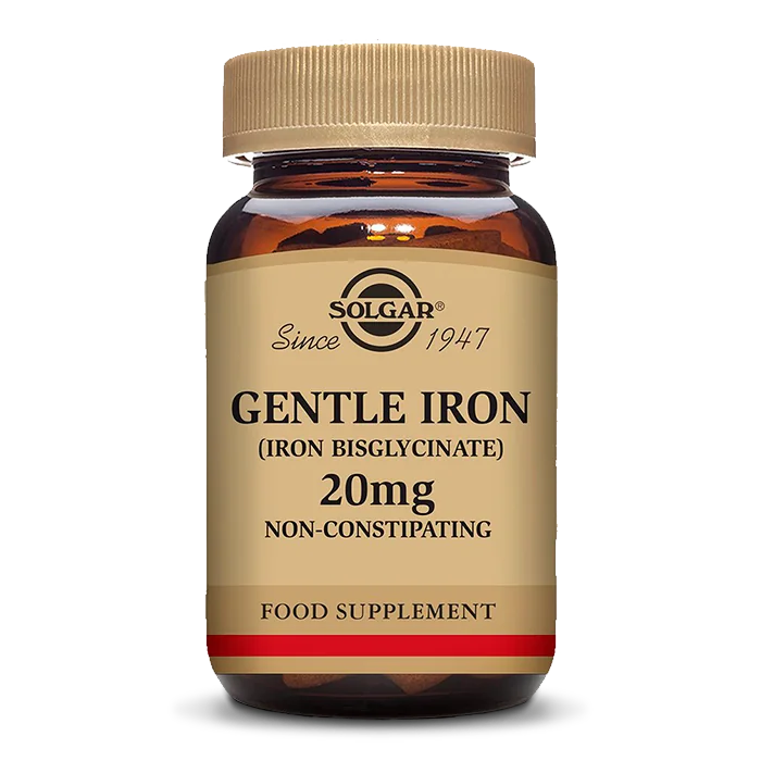 Solgar Gentle Iron 20 mg Železo (bisglycinát železnatý) jemný na žalúdok 90 kapsúl