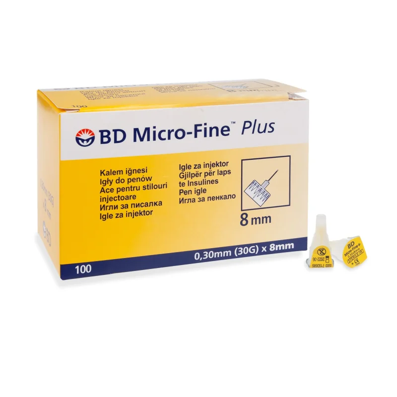 BD Micro-Fine PLUS Injekčné ihly 0,30 x 8 mm, 100 ks