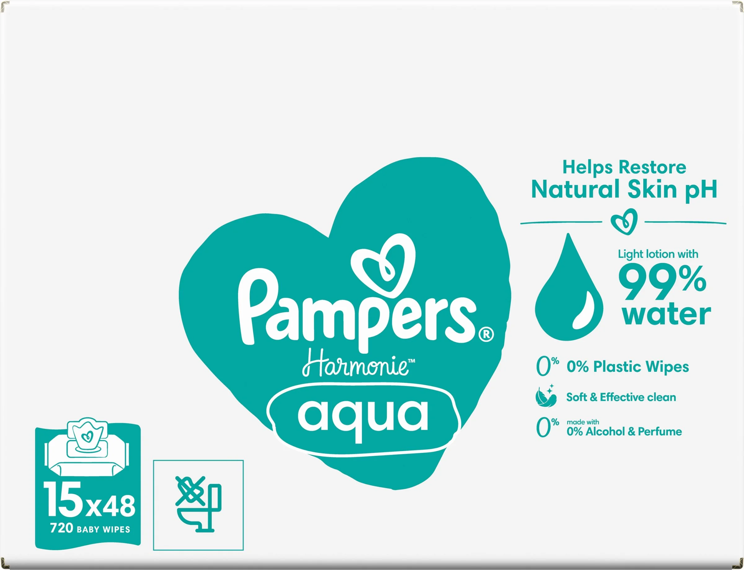 Pampers Wipes Box Harmonie Aqua 15x48ks