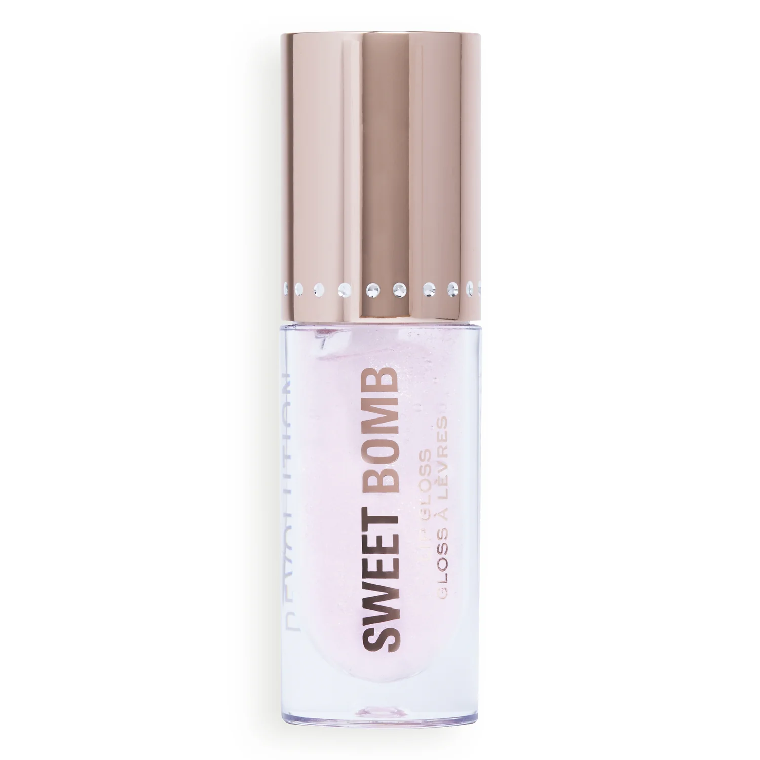 Revolution, Sweet Bomb Lip Gloss Candyfloss Pink Glitter 1×4,5 ml, lesk na pery