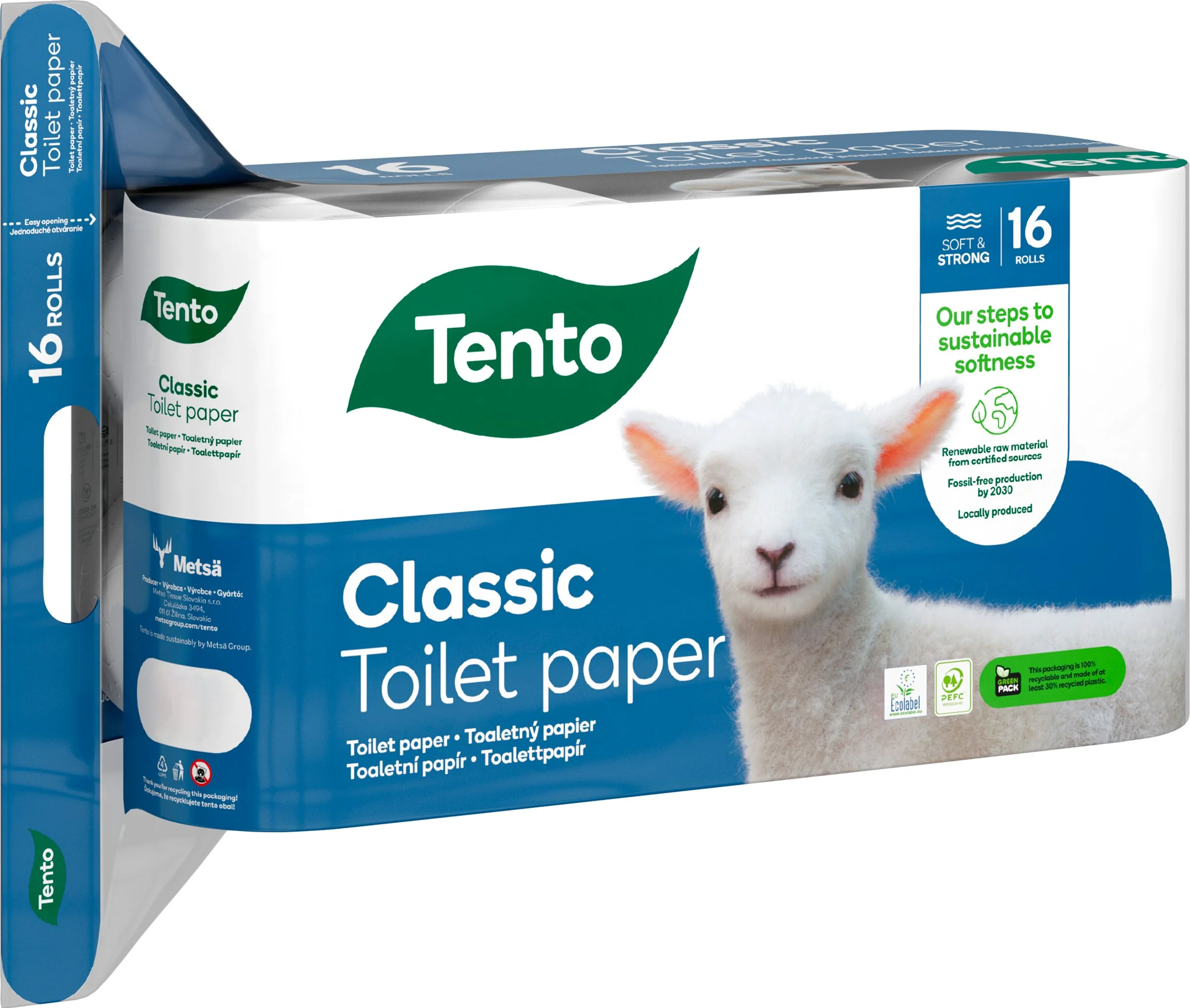 Tento Toaletny Papier Classic 3vr 1×16 ks, toaletný papier 3 vrstvový