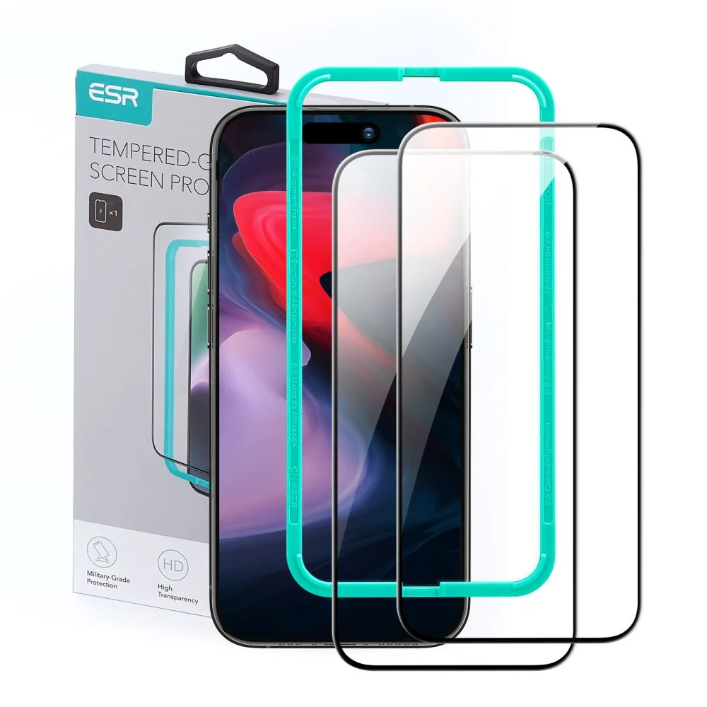 ESR Screen Protector 2x ochranné sklo na iPhone 15 Pro, čierne 