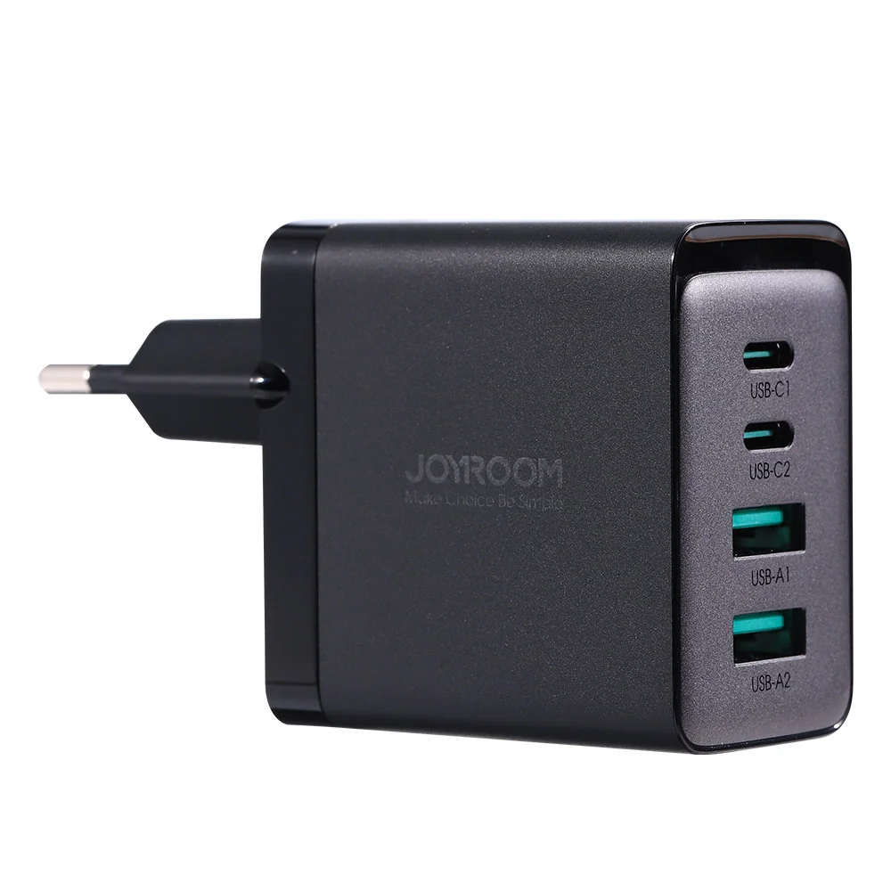 Joyroom TCG02 GaN sieťová nabíjačka 2x USB / 2x USB-C 67W + kábel USB- C, čierna