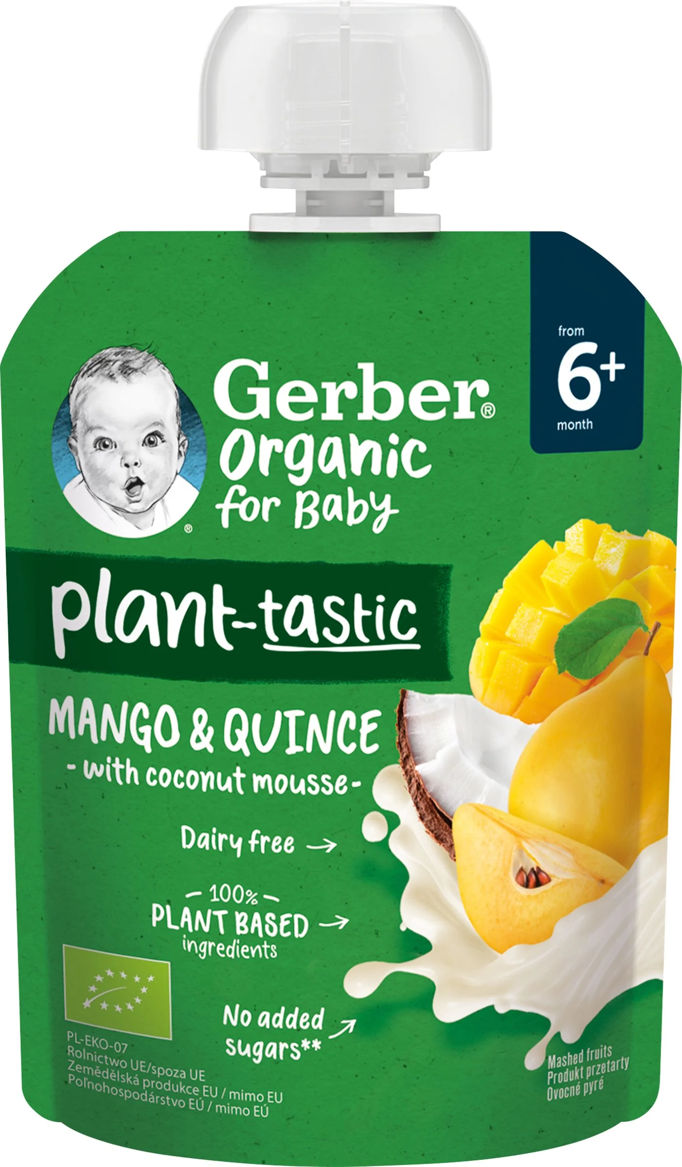 Gerber Organic Kapsička Mango, dula, kokos (bio ovocná desiata)