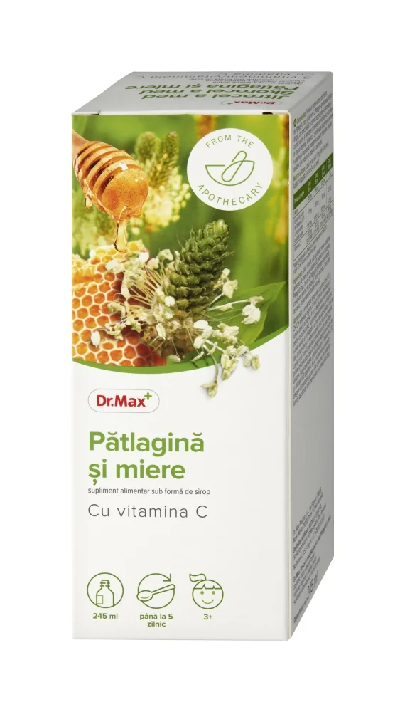 Dr. Max SIRUP Skorocel a med s vitamínom C 1×245 ml, výživový doplnok