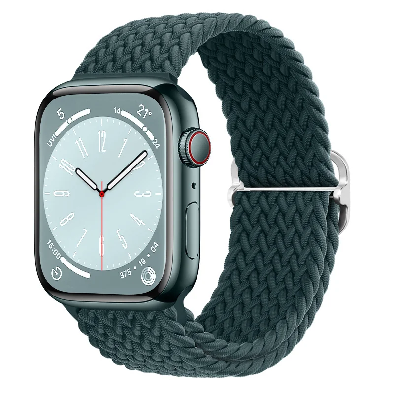 BStrap Elastic Nylon remienok na Apple Watch 42/44/45mm rainforest green