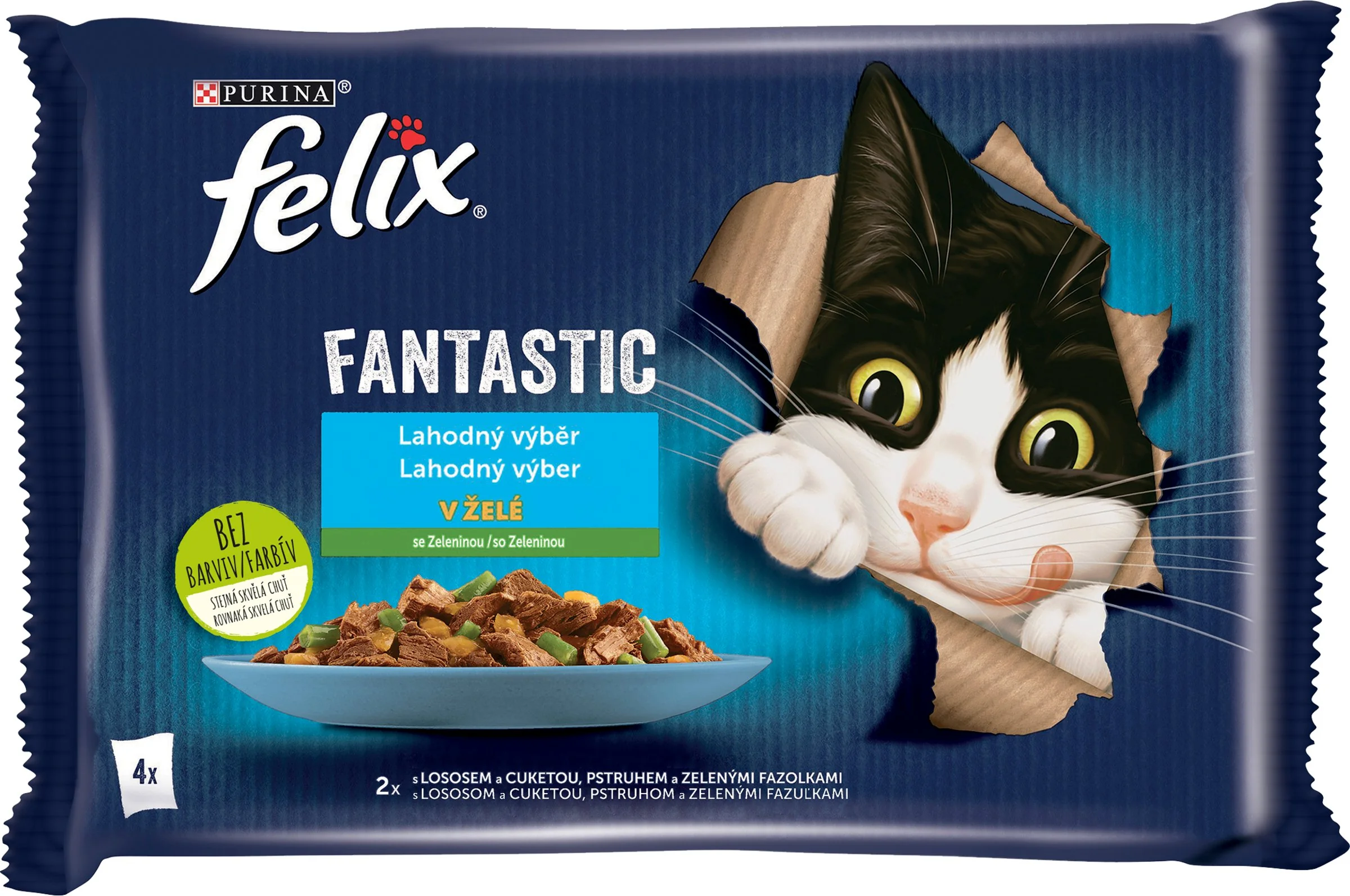 FELIX Fantastic Multipack 12(4x85g) losos/pstruh so zeleninou v želé