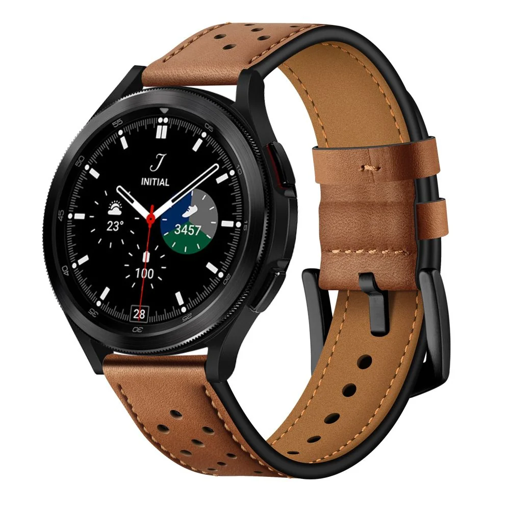 Tech-Protect Leather remienok na Samsung Galaxy Watch 4 / 5 / 5 Pro /6 brown