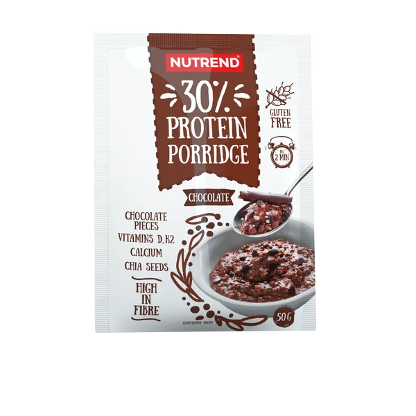 Nutrend PROTEIN PORRIDGE, čokoláda 5×50 g, proteínová ovsená kaša