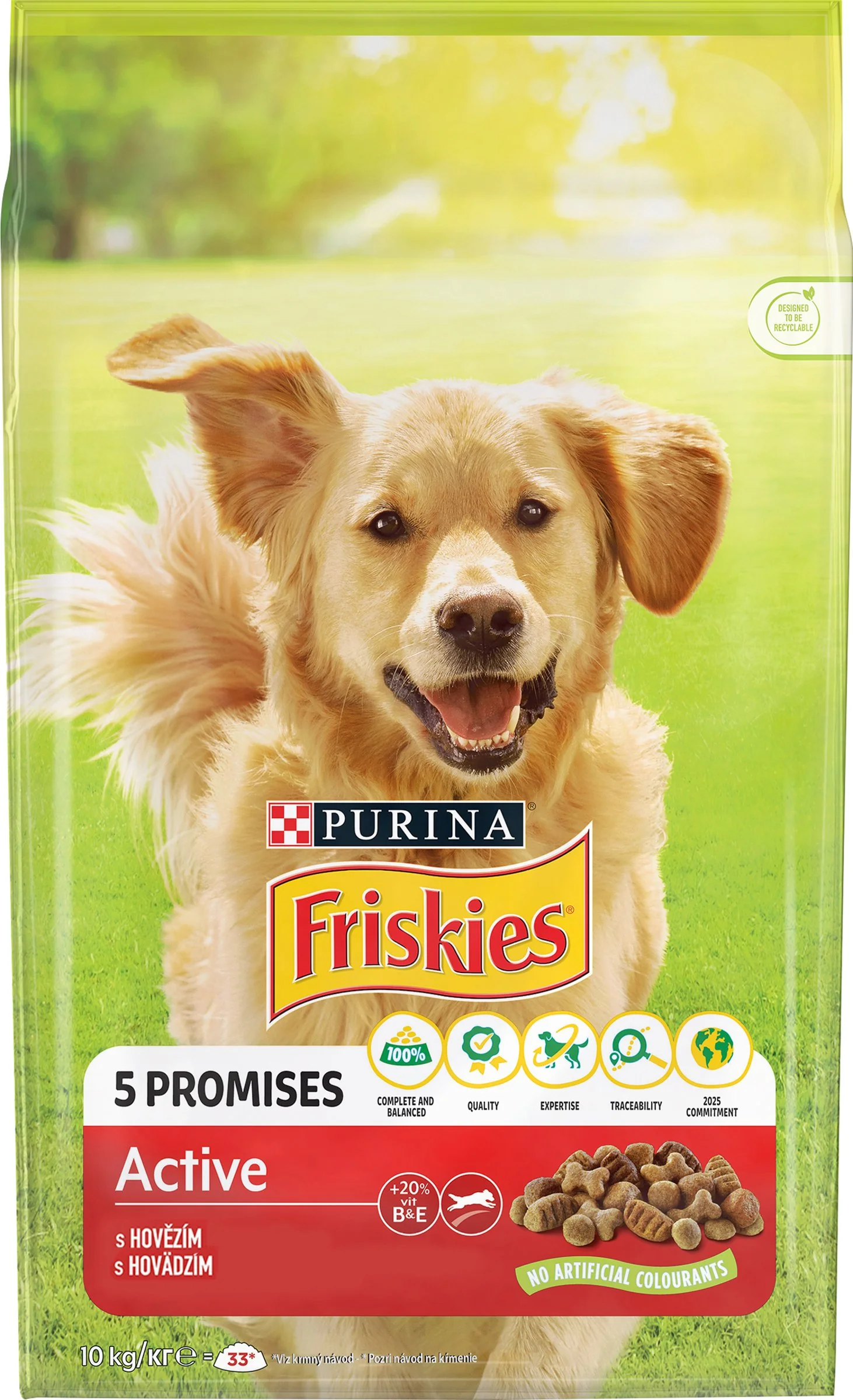 FRISKIES GP 10kg Active s hovädzim 1×10 kg, kompletné krmivo pre dospelých psov