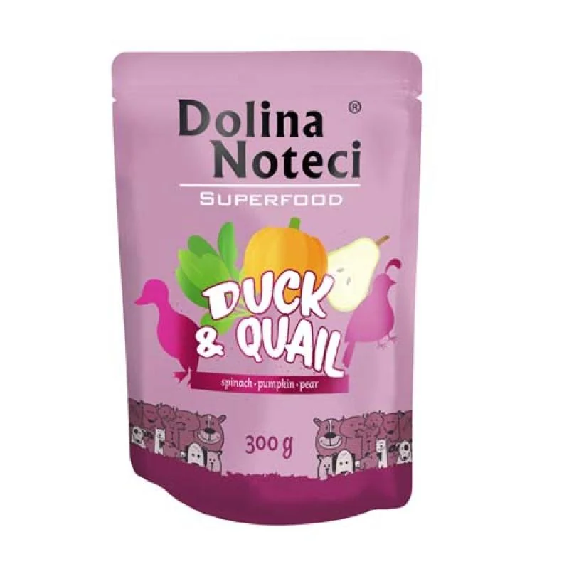 DOLINA NOTECI SUPERFOOD 300g kačica a prepelica pre psov 80% mäsa